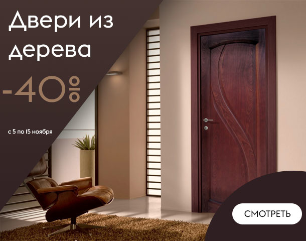 Двери из дерева -40%