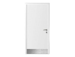 Влагостойкая межкомнатная дверь KAPELLI Classic с нержавеющей накладкой белая