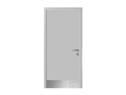 Влагостойкая межкомнатная дверь KAPELLI Classic Моноколор с нержавеющей накладкой 7035